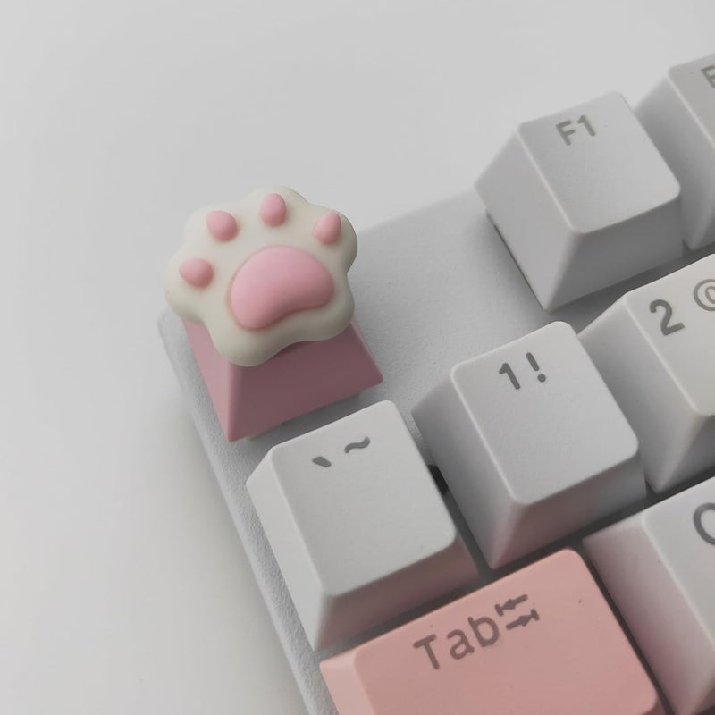 Elacgap Personalized Cute Pink Keycap Handmade OEM Profile DIY Custom Keycap for Mechanical Keyboard MX Switch (Cat Paw) - Image 3